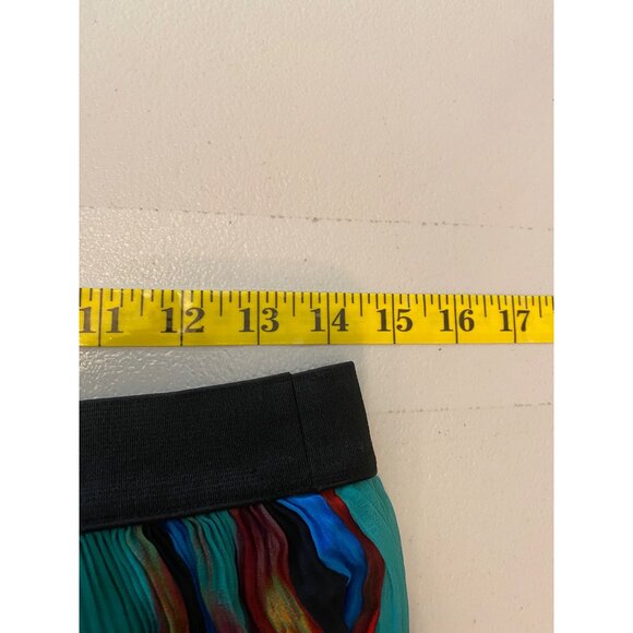 NY Collection Colorful Pleated Midi Skirt Abstract Paint-Like Pattern Small - Picture 6 of 7